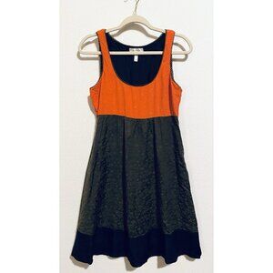 Moulinette Soeurs Anthropologie Dress Womens 4 Texture Floral Colorblock Silk